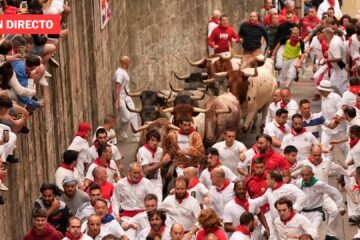 Un herido y 13 contusionados en un multitudinario y peligroso quinto encierro de los toros de José Escolar