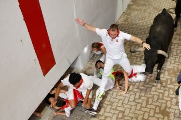 Séptimo encierro de San Fermín 2026, en imágenes