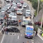 Colisión de camión con ocho vehículos deja un muerto y varios heridos en La Pirámide